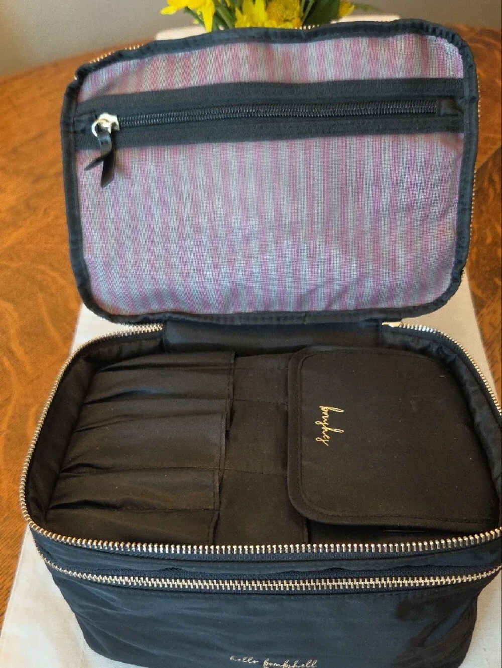 Victoria's Secret Hello Bombshell Black Travel Makeup Case and Pouch
